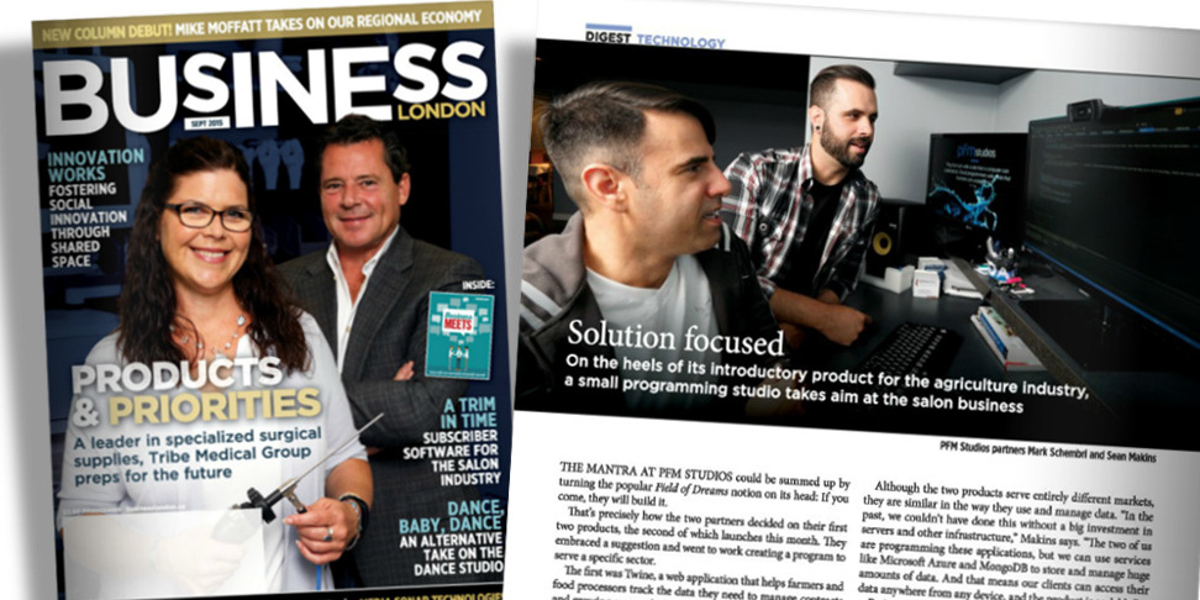 pfm Studios profiles in Business London Magazine September-2015